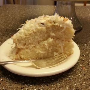 slice of coconut cake