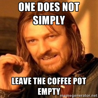 empty coffee pot
